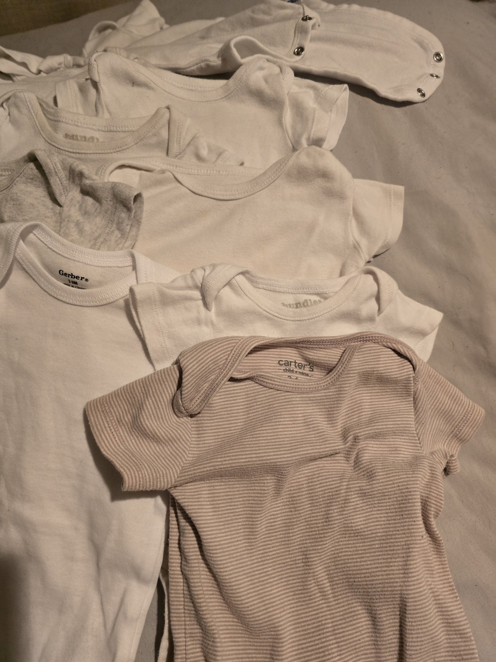 9 Piece Bundle Carter's & Gerber Baby Short Sleeve Onesies